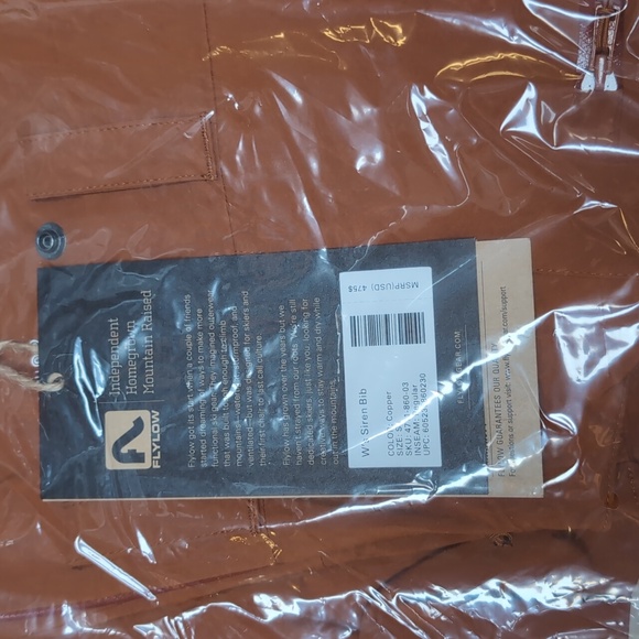 FLYLOW Siren Womens Bibs Snowboard/Ski/Winter Pants Copper $475 - Picture 3 of 5